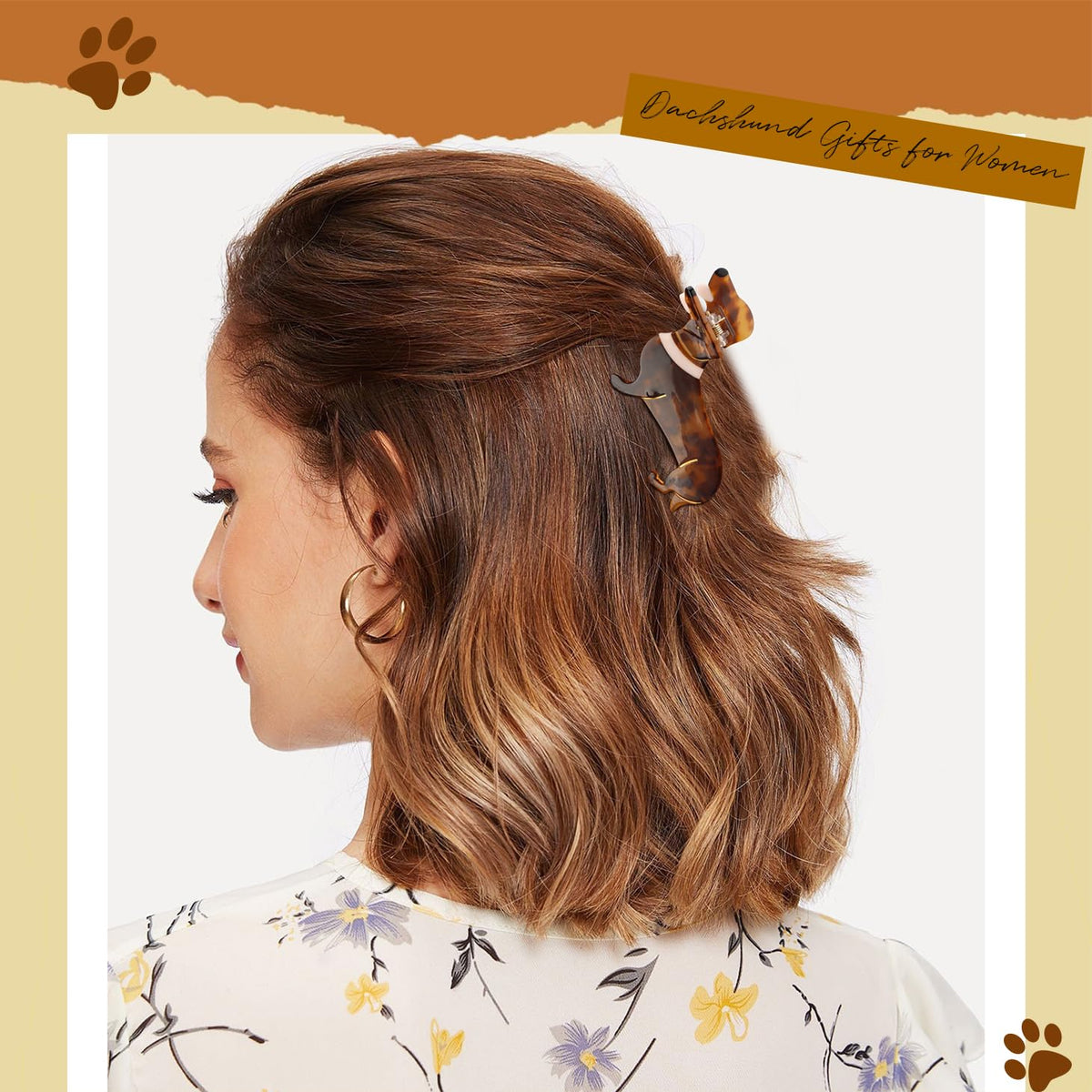 Hapdoo dachshund clip side profile highlights cute dog silhouette and style