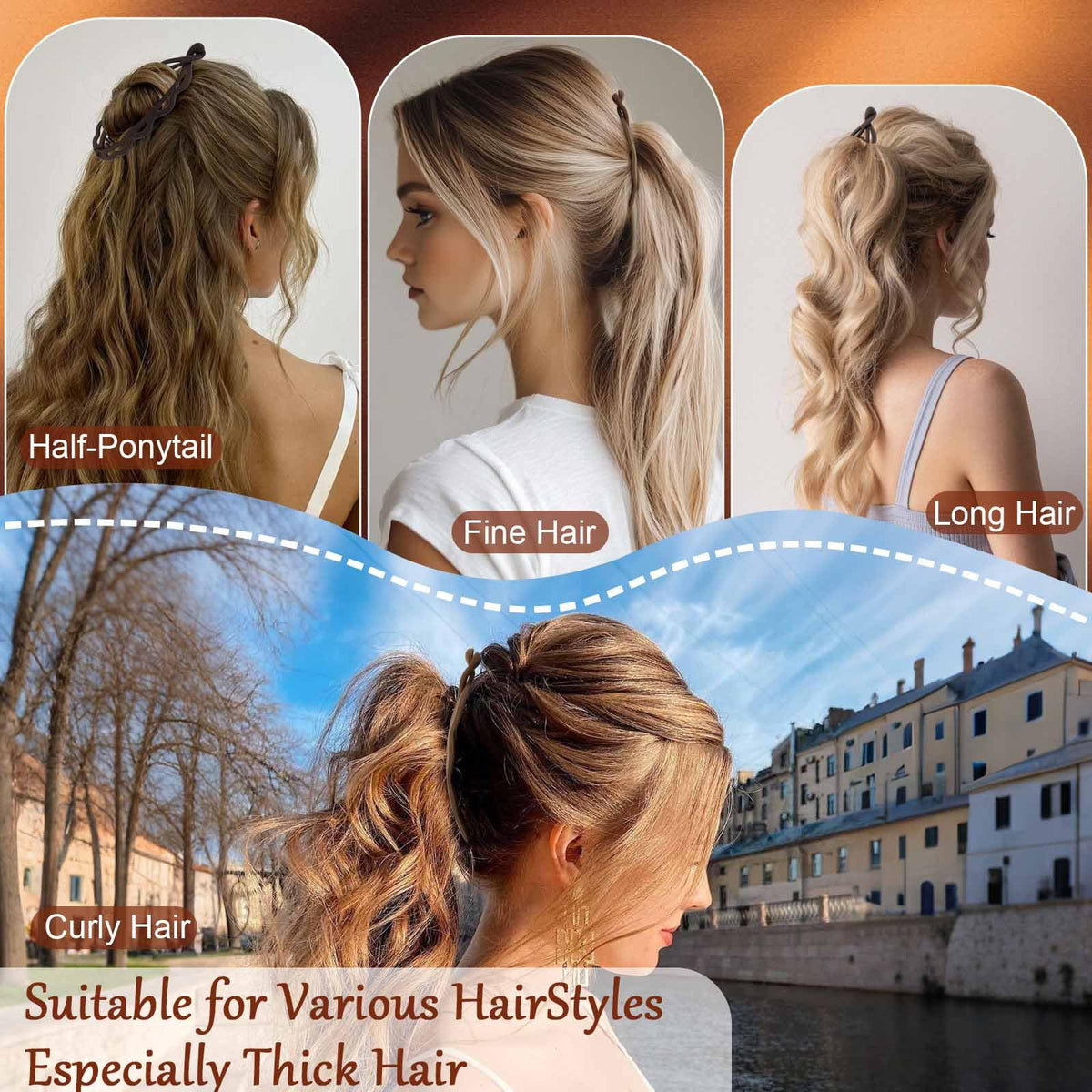 Hapdoo worn in a voluminous ponytail demonstrating reliable hold all day
