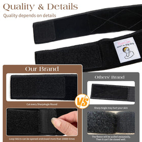 HappClan upgraded hook and loop fastener detail preventing hair tangling and adjusting fit