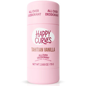 HAPPY CURVES front packaging showing Tahitian Vanilla label and clean design for confident use