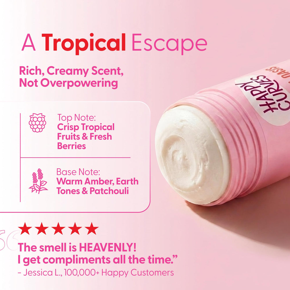 HAPPY CURVES packaging back with ingredient list for transparency