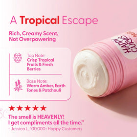 HAPPY CURVES packaging back with ingredient list for transparency
