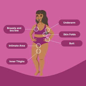 HAPPY CURVES size comparison in hand showing portable full-body deodorant convenience