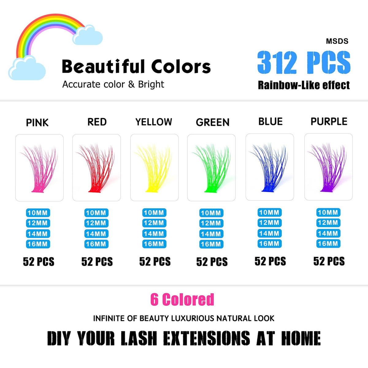 Happy Heartbeat mixed lengths layout 10 12 14 16mm for custom layering