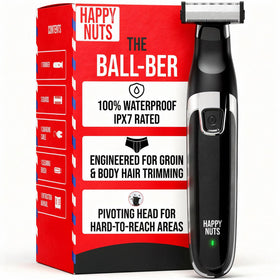 HAPPY NUTS Ballber front view showing ergonomic shape and controls for precise trim