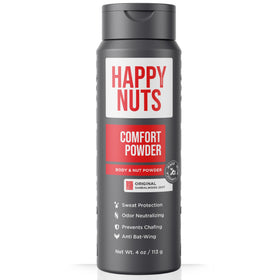 HAPPY NUTS front packaging showing 4 oz jar and original scent benefit