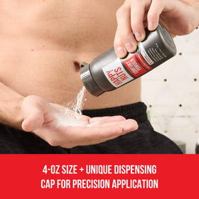 HAPPY NUTS shown applied to groin area demonstrating anti-chafing benefit