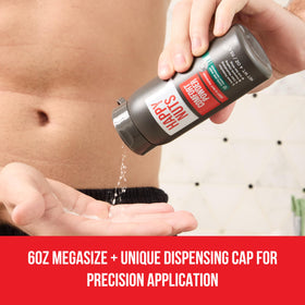 HAPPY NUTS being applied to groin area for chafing relief