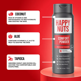 HAPPY NUTS used inside shoe to keep feet dry and reduce friction
