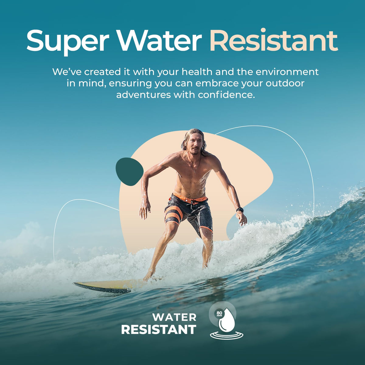 Happy Ocean on a model at the beach highlighting reef-safe benefit