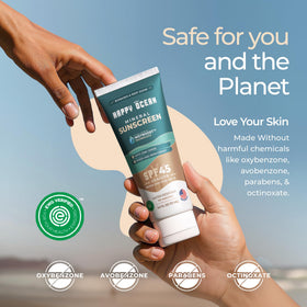 Happy Ocean creamy lotion texture close-up showing smooth spreadability