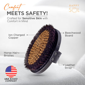 Happy Sol close-up of ion-charged copper bristles highlighting detox feel