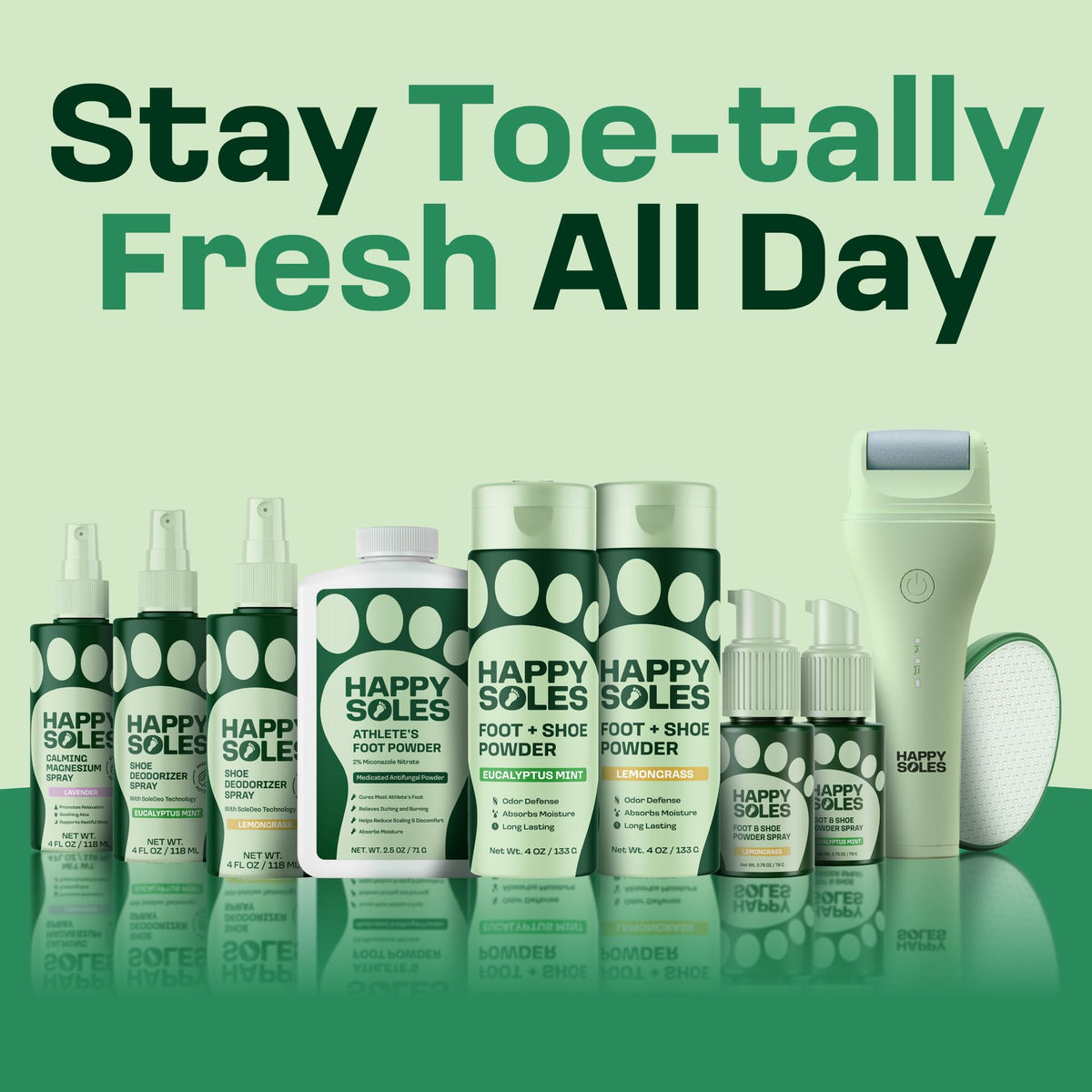 HAPPY SOLES placed near bathtub in lifestyle shot suggesting relaxing at-home pedicure routine