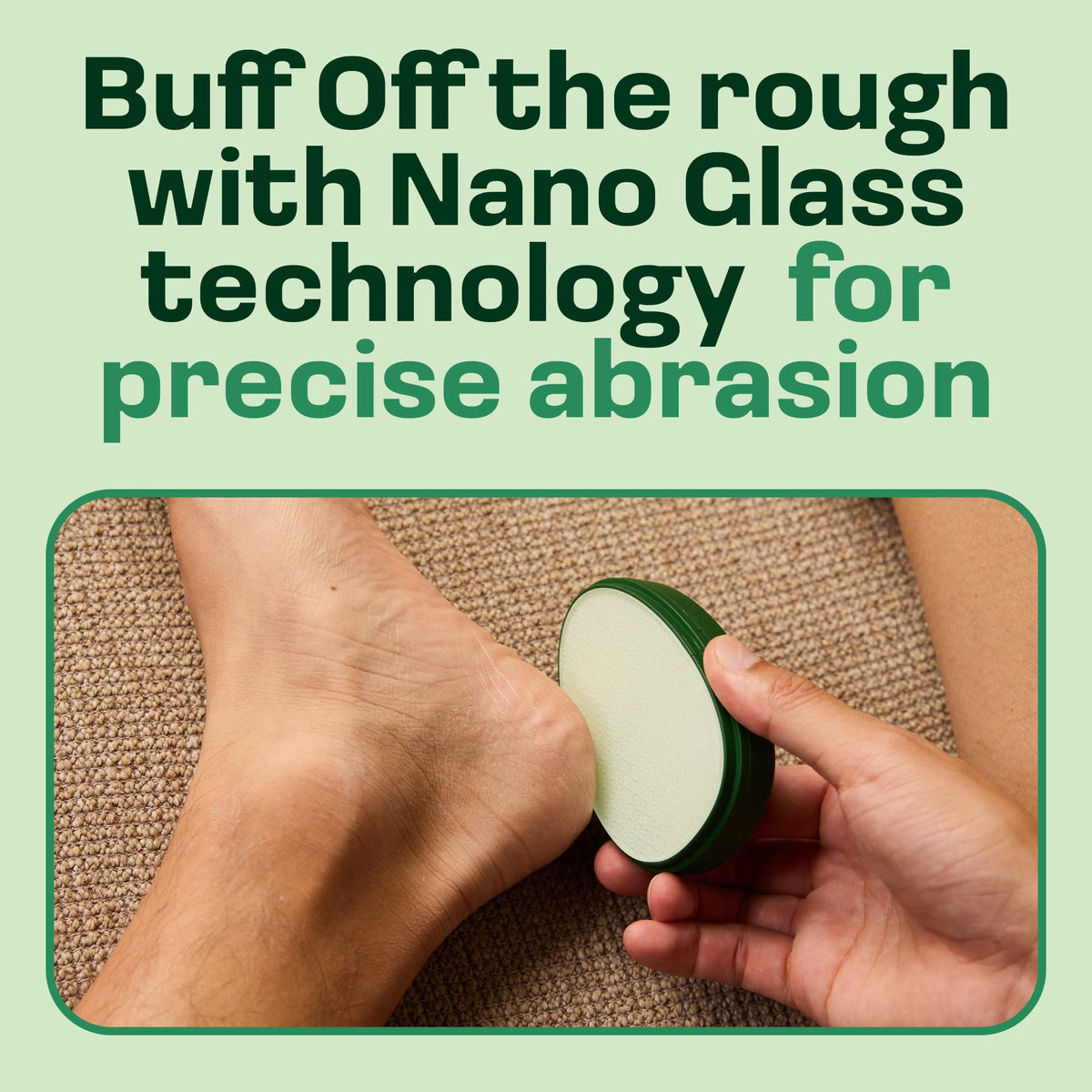 HAPPY SOLES close-up of nano-etched texture revealing micro-abrasions for gentle exfoliation