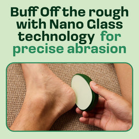 HAPPY SOLES close-up of nano-etched texture revealing micro-abrasions for gentle exfoliation