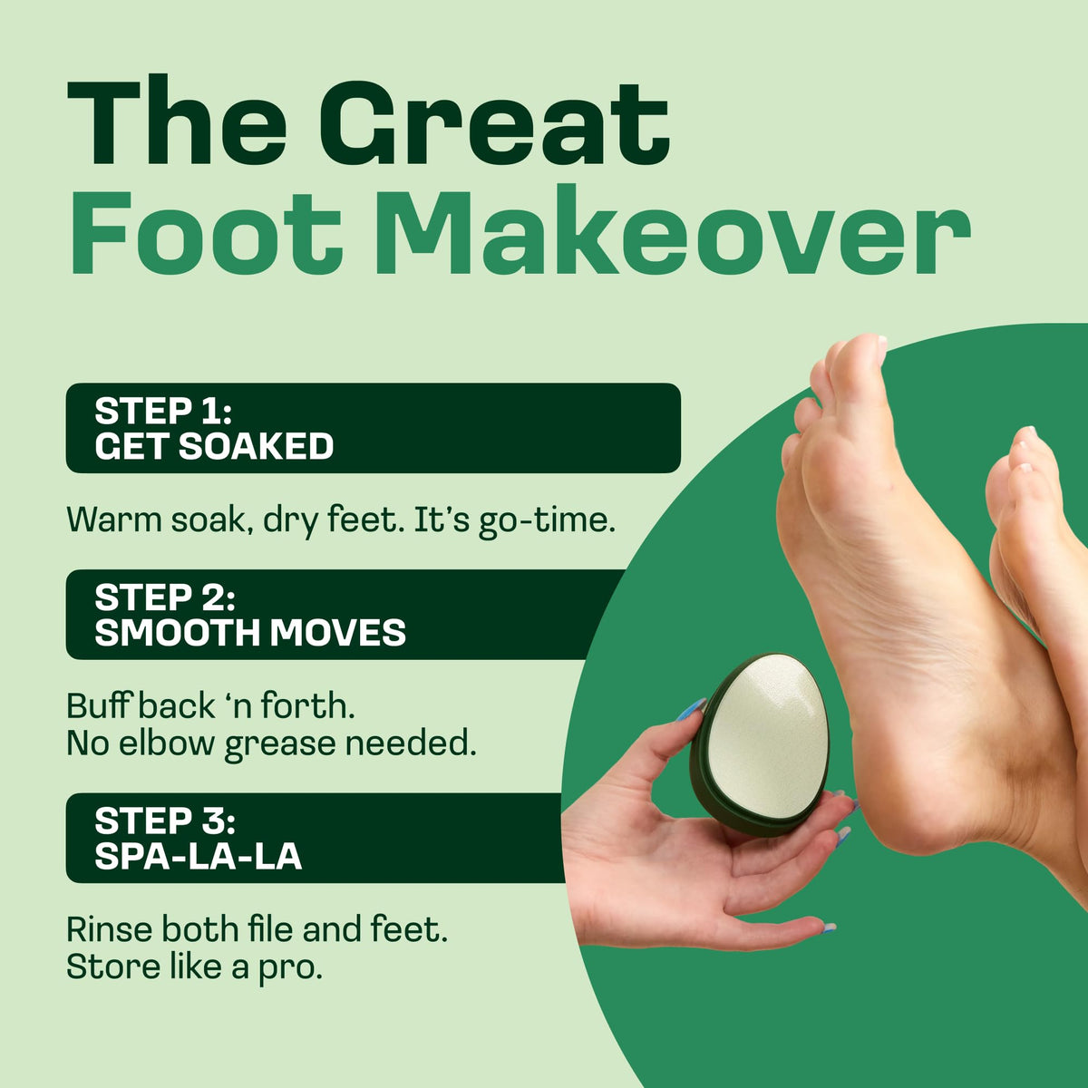 HAPPY SOLES file in hand illustrating compact size and ease of use for precise control