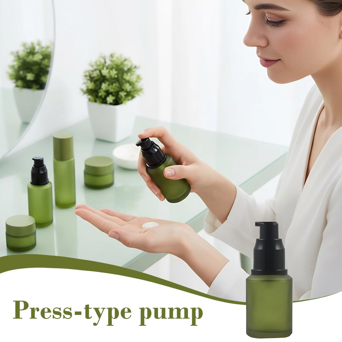 Happyupcity dispensing lotion into hand demonstrates controlled one-handed pump use