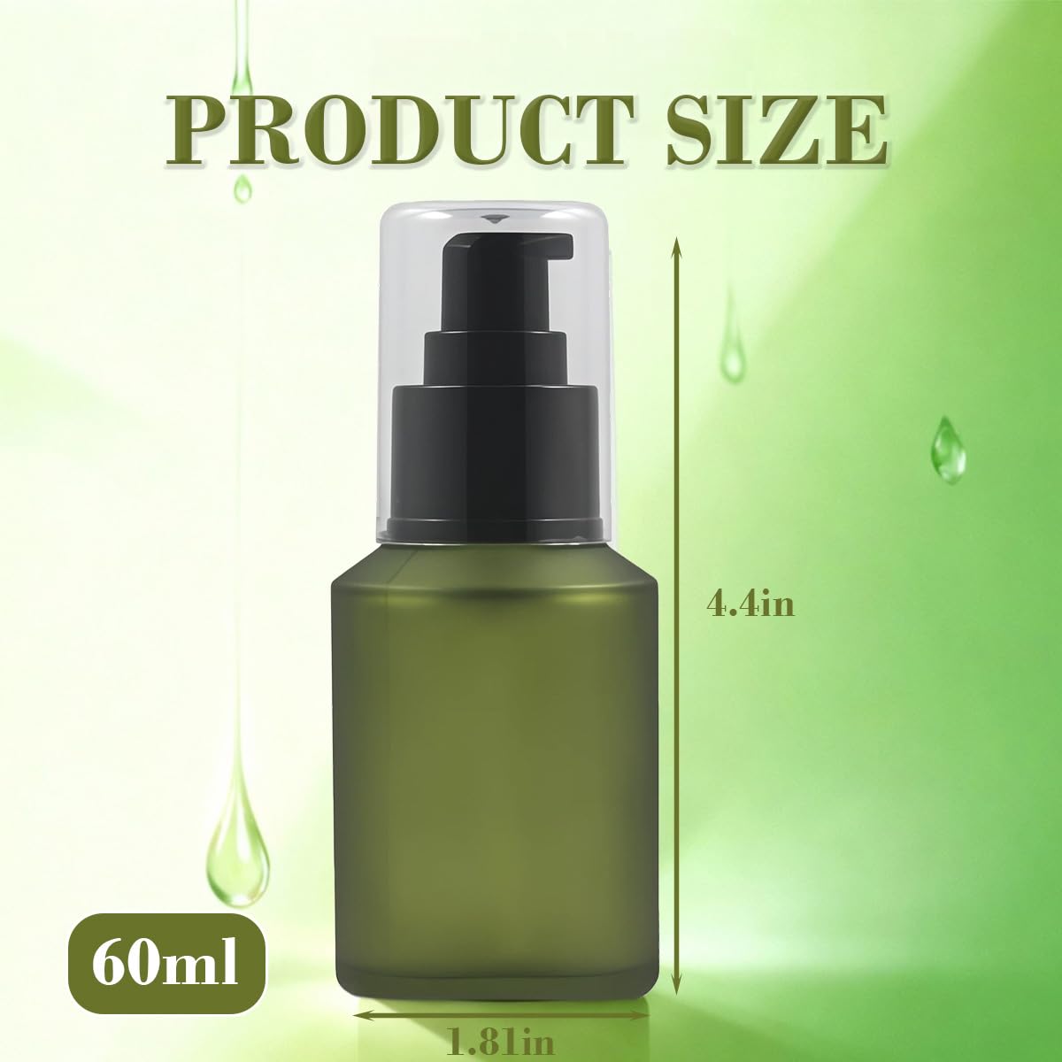 Happyupcity side profile displays bottle height and 60ml capacity for travel convenience