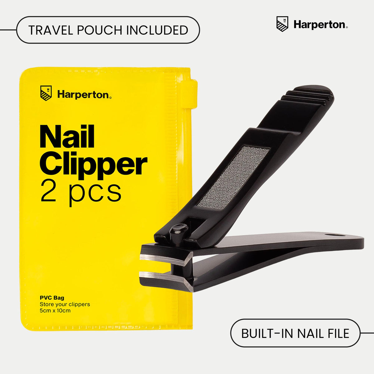 Harperton clippers trimming a thick toenail, powerful cutting performance benefit