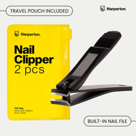 Harperton clippers trimming a thick toenail, powerful cutting performance benefit