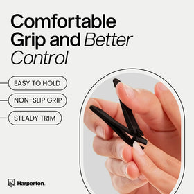 Harperton clippers inside zippered travel case, organized portability benefit