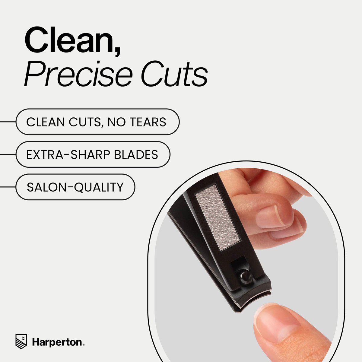 Harperton close-up of hand-sharpened stainless-steel blade edge, precise cutting benefit