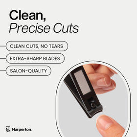 Harperton close-up of hand-sharpened stainless-steel blade edge, precise cutting benefit