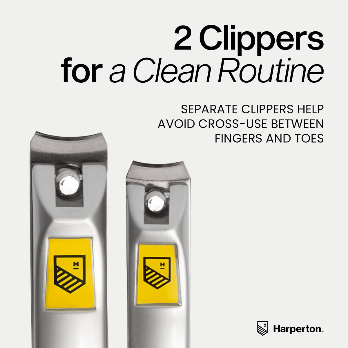 Harperton fingernail clipper held in hand for ergonomic control
