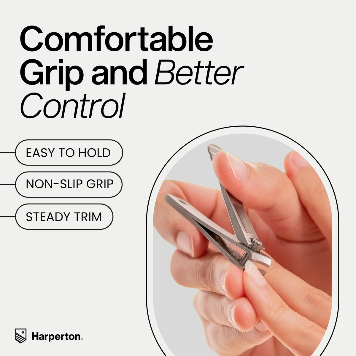 Harperton toenail clipper trimming a thick nail for effortless cutting