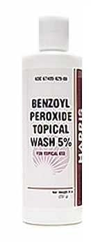 Harris PHARMACEUTICALS front bottle view showing label and acne-control benefit