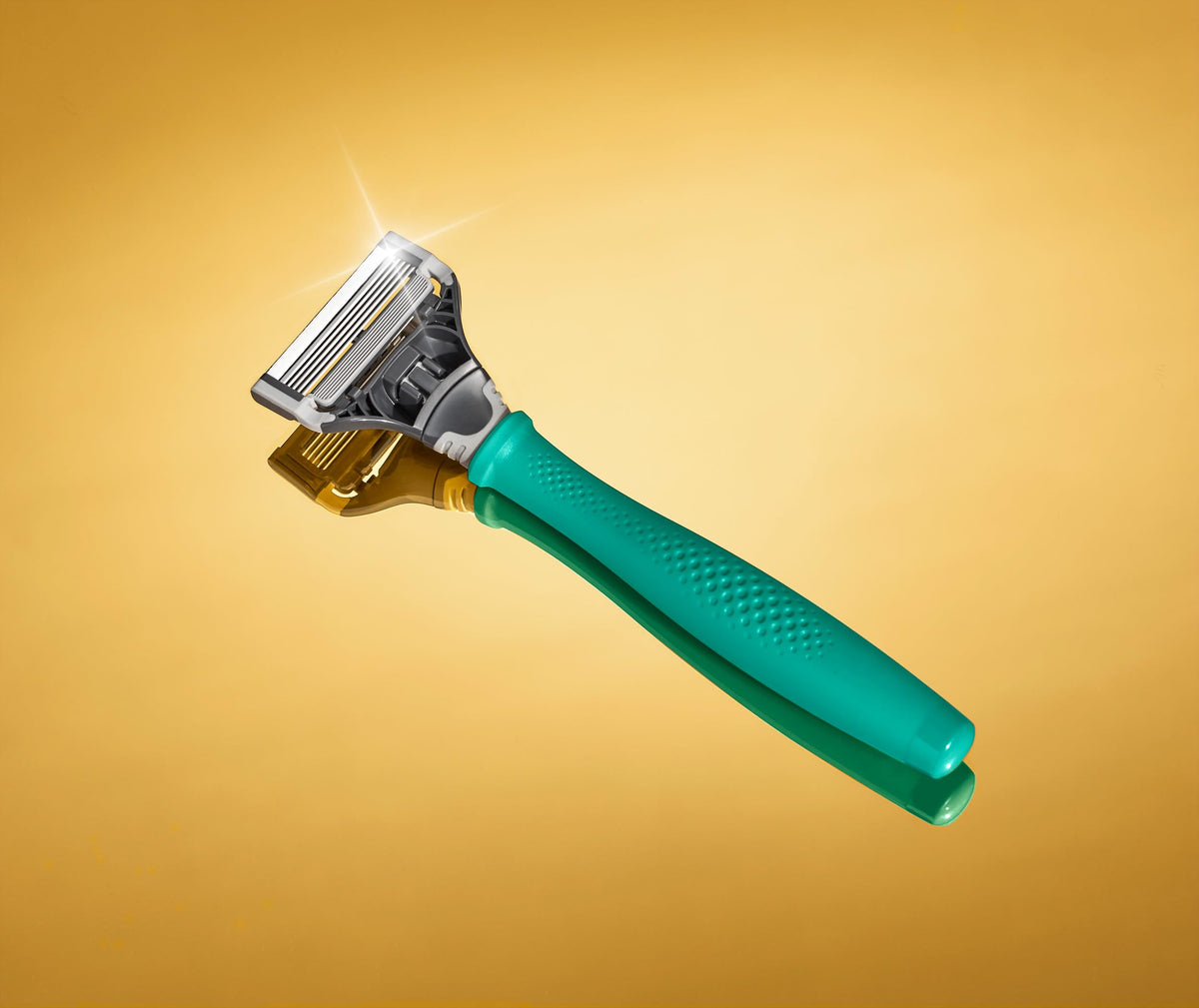 Harry's close-up of German-engineered blade cartridge lubricating strip reduces friction and irritation