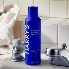 Harry's can top and valve ready to dispense foam for controlled application