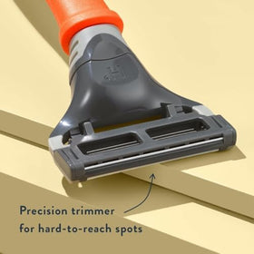 Harry's cartridge flex hinge angled to show contour-following benefit