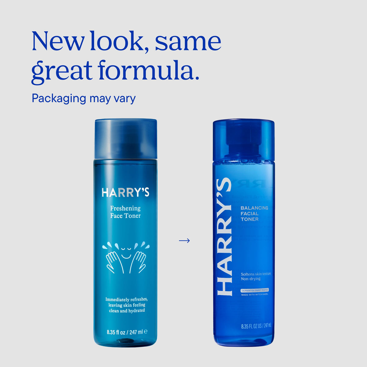 Harry's close-up of toner pouring to show lightweight texture