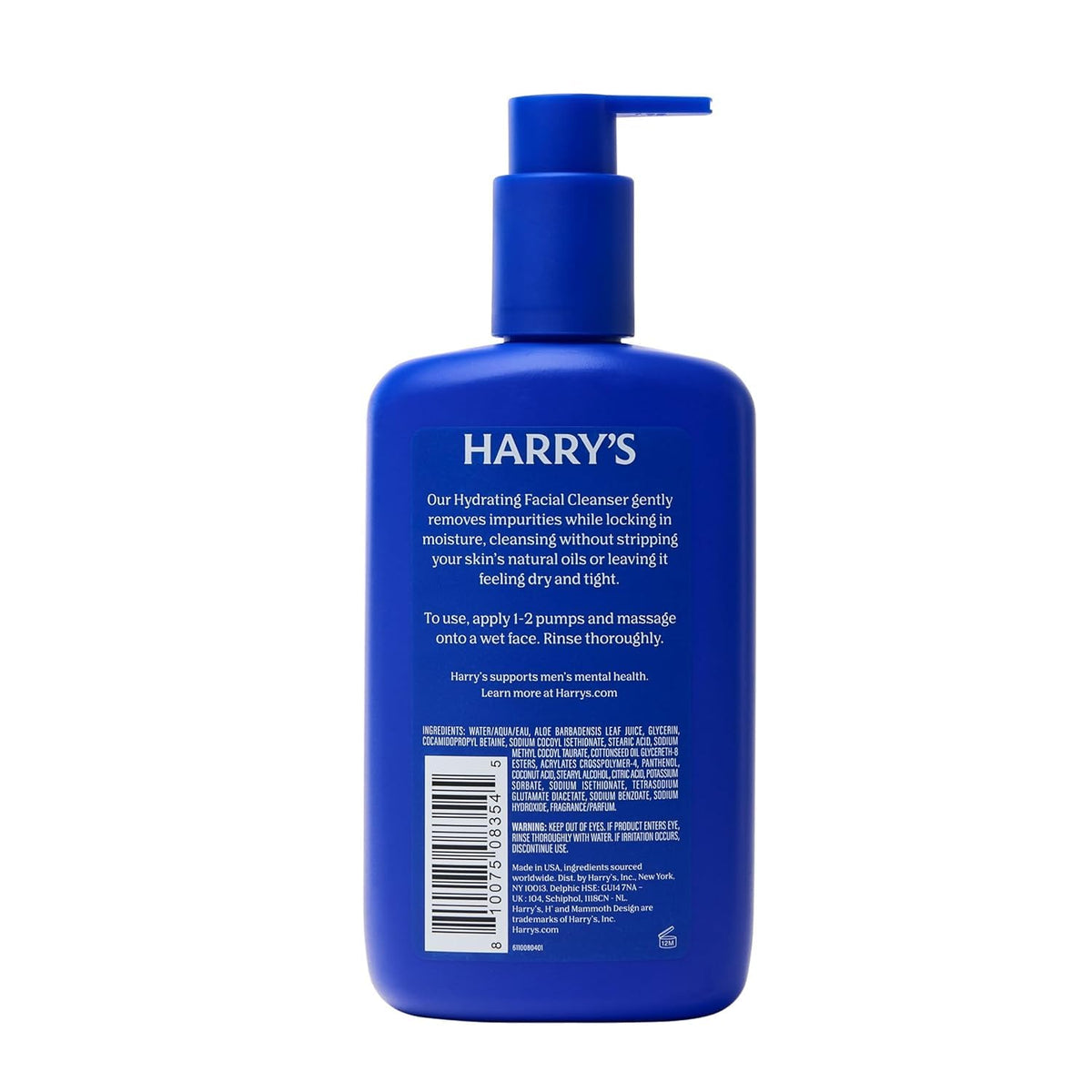 Harry's foam on hand illustrating soft lather and non-drying cleanse