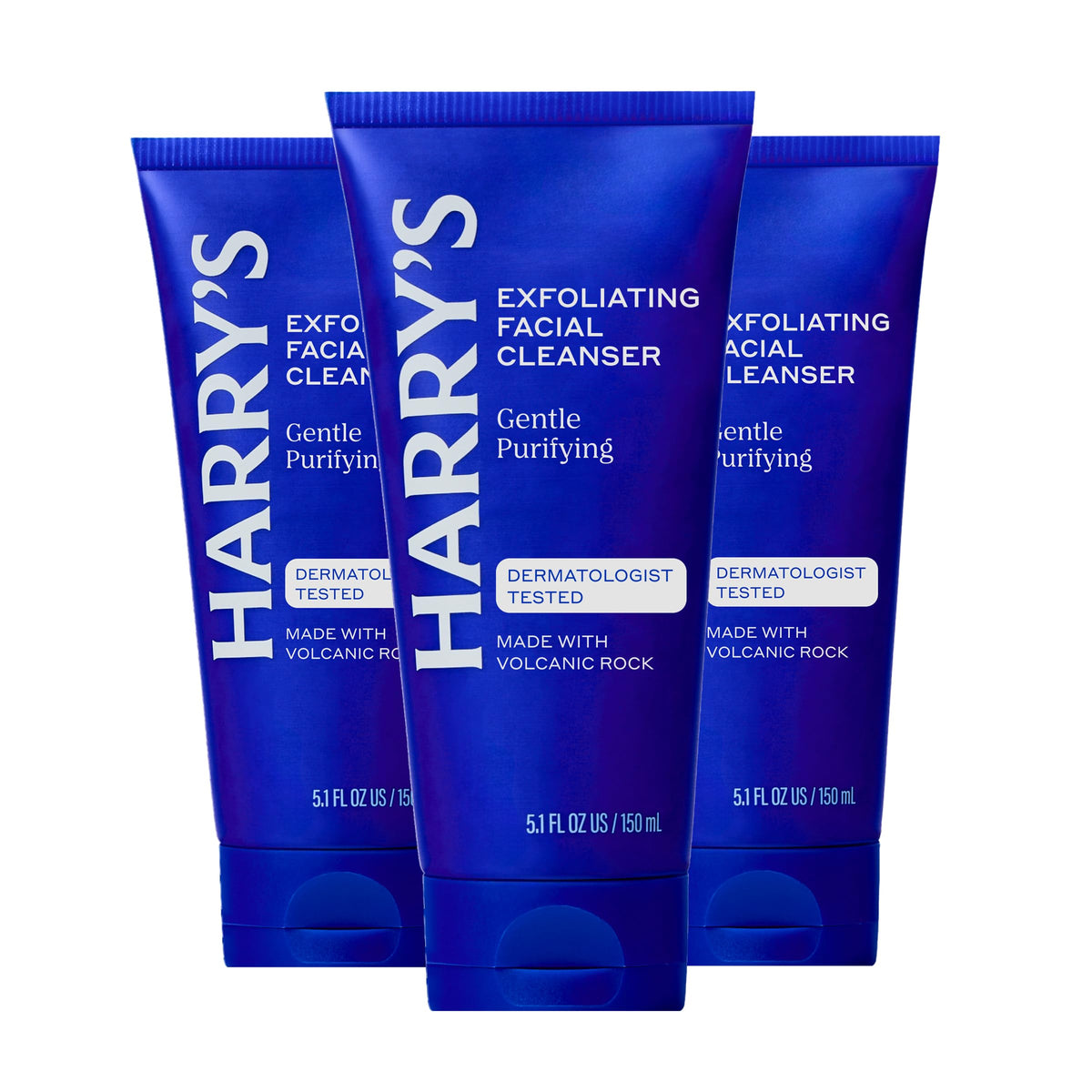 Harry's front packaging showing three tubes and benefits