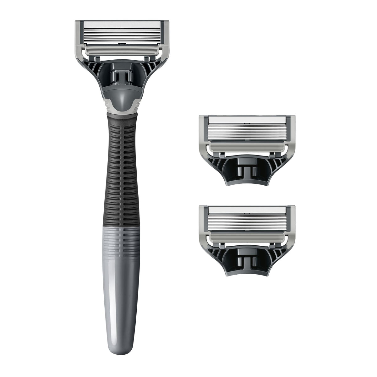 harry's five-blade cartridge close-up showing sharp blades for smooth shaves