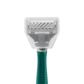Harry's five-blade cartridge close-up highlighting blade alignment for smooth shaves