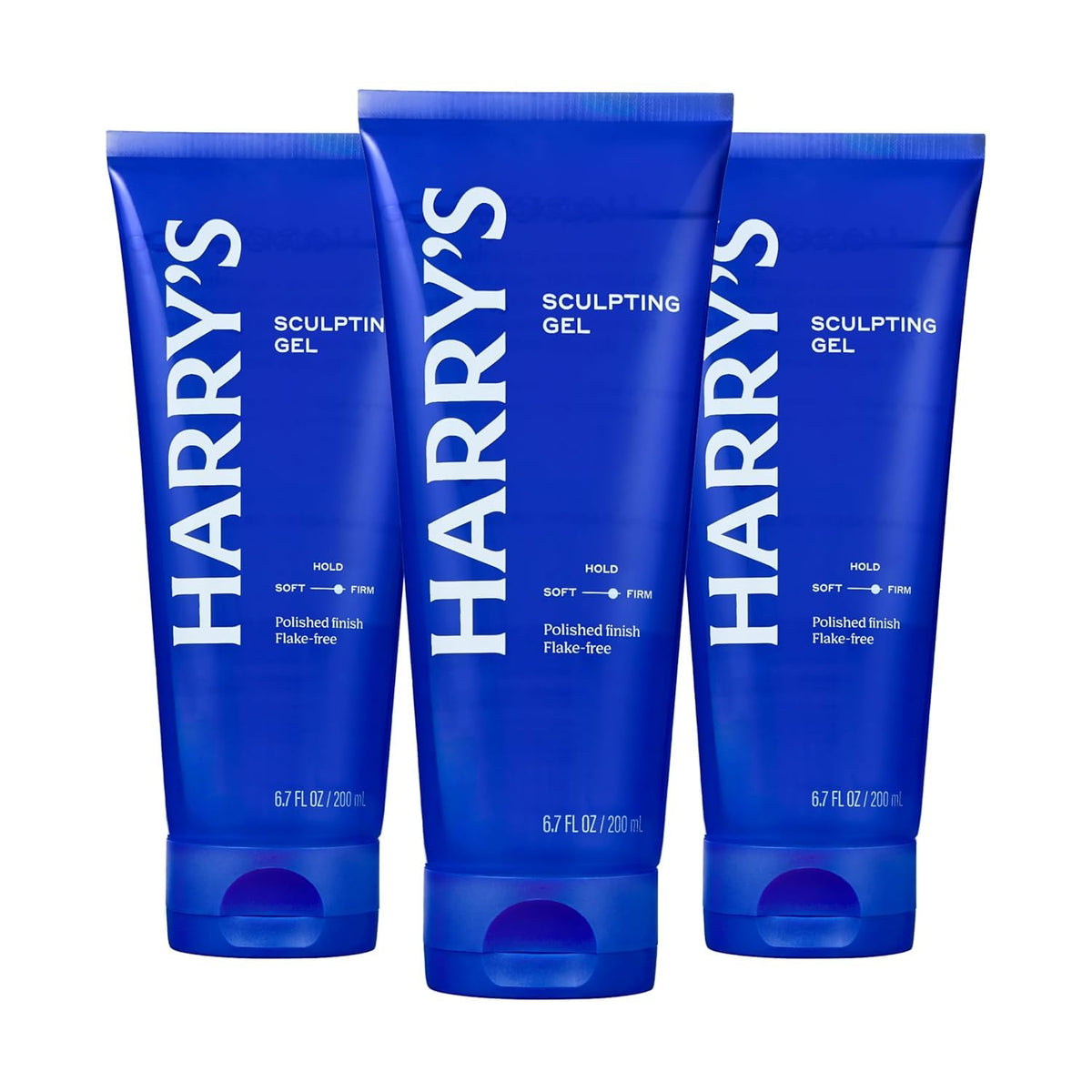 Harry's front packaging showing three 6.7 fl oz tubes and clear branding for easy supply