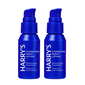 Harry's front packaging showing two 1.7 fl oz bottles, travel-friendly hydration