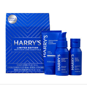 Harry's front packaging showing limited edition gift box and trio for easy gifting