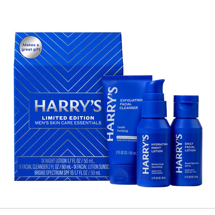Harry's front packaging showing limited edition gift box and trio for easy gifting