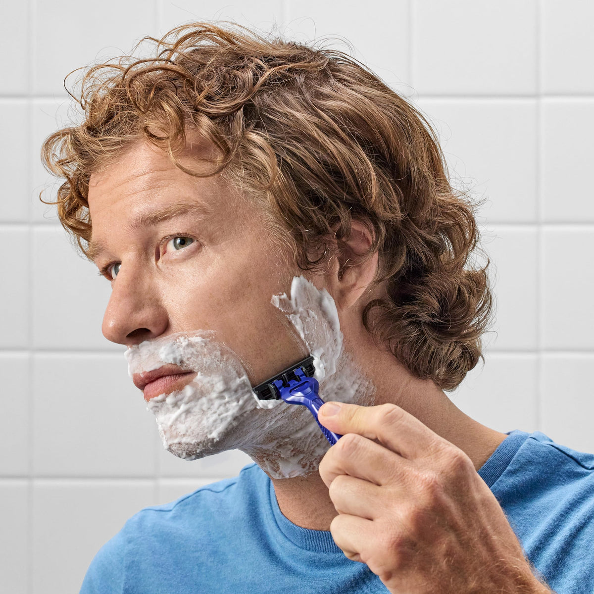 Harry's razors inside a toiletry bag for travel convenience benefit