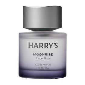 Harry's Moonrise front bottle showing sleek design and amber glass benefit: elegant presentation