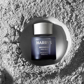 Harry's Moonrise label detail featuring notes list benefit: crafted ingredients visible