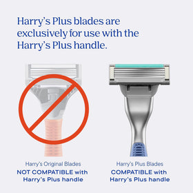 Harry's five-blade cartridge closeup showing blade alignment for smooth shave