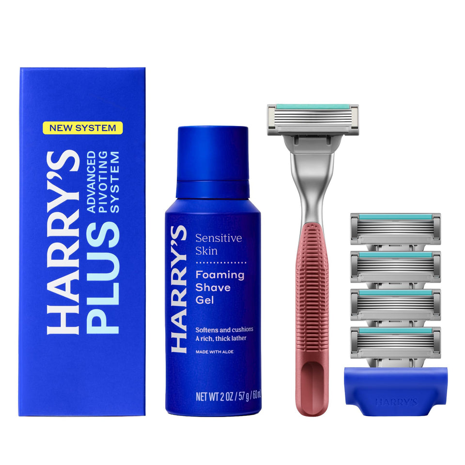 Harry's front packaging showing kit contents and premium presentation