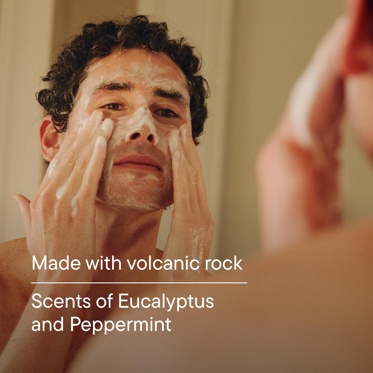 Harry's applied to beard showing pre-shave softening benefit