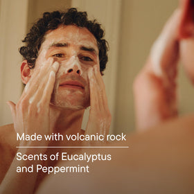 Harry's applied to beard showing pre-shave softening benefit