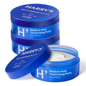 Harry's putty front packaging showing label and size, easy identification benefit
